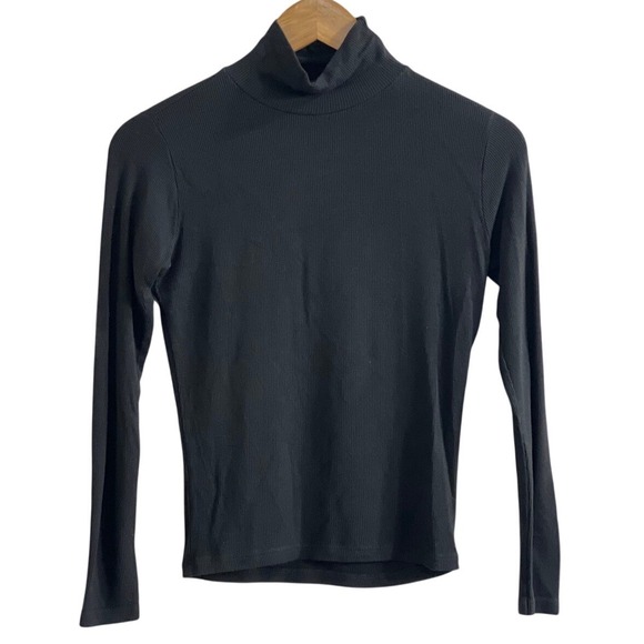 Brandy Melville Tops - Brandy Melville Ribbed Turtleneck Top Black Long Sleeve One Size Minimalist